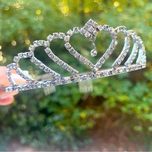 Rhinestone Silver-coated Prom/Wedding/Birthday Heart-shaped Tiara